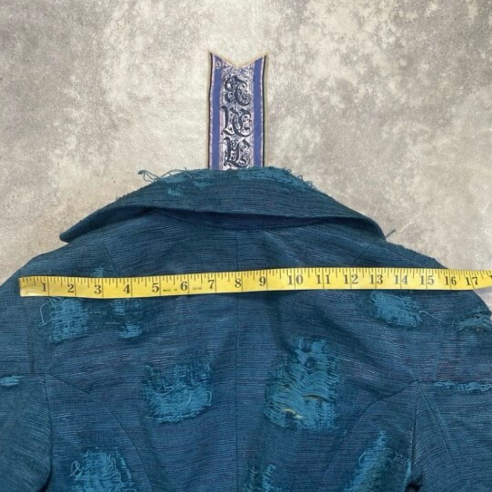Distressed L.A.M.B. by Gwen Stefani Teal Jacket - Picture 4 of 9